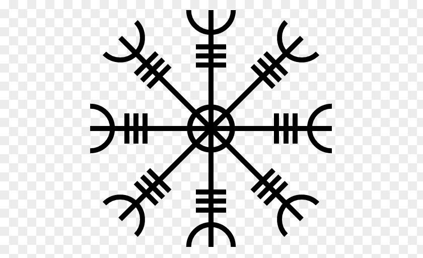 Symbol Galdrabók Icelandic Magical Staves Helm Of Awe Vegvísir Aegishjalmur PNG