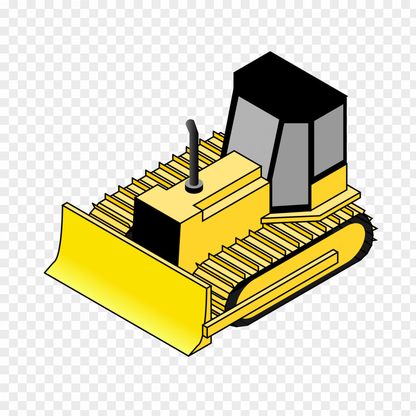 Bulldozer Heavy Machinery Isometric Projection Clip Art PNG