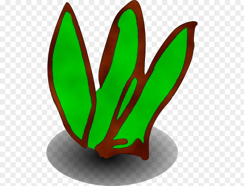 Tulip Plant Green Leaf Watercolor PNG