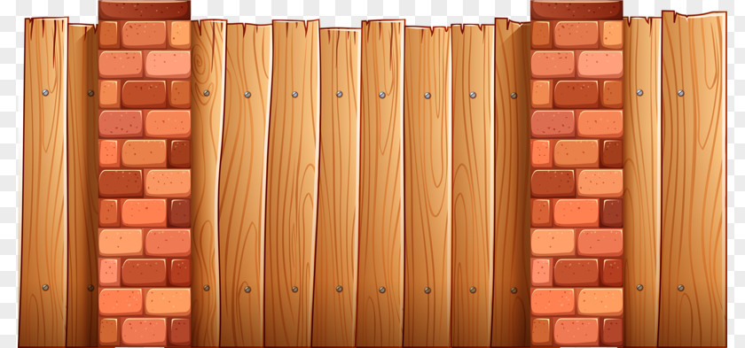 Wood Fence Brick Wall Illustration PNG