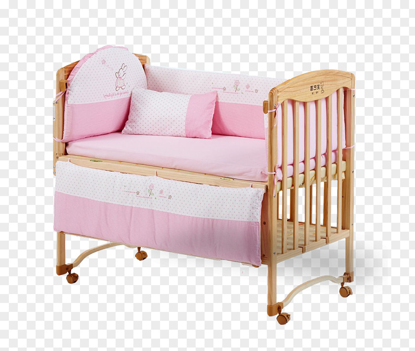 Wooden Safe Baby Crib Bassinet Infant Bed Child PNG