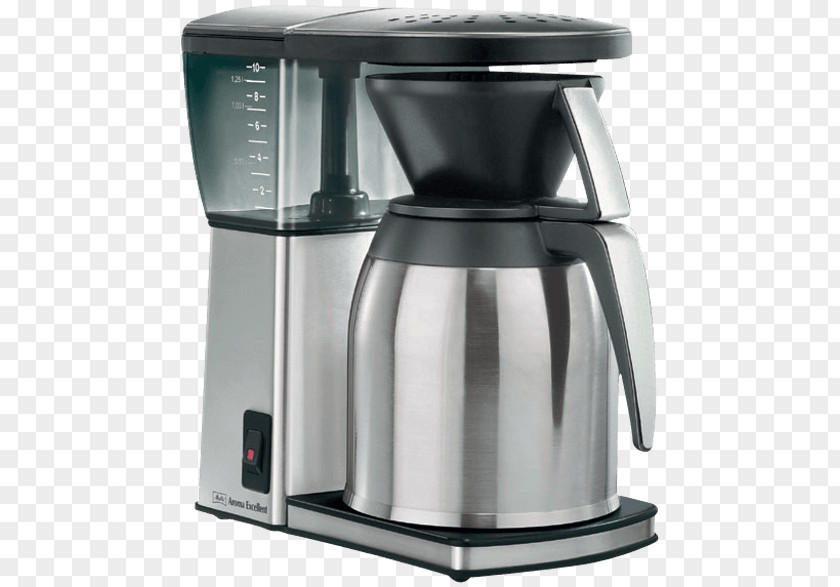 Coffee Coffeemaker Espresso Melitta Aroma Signature Deluxe Filter Machine, Black And Stainless Steel PNG