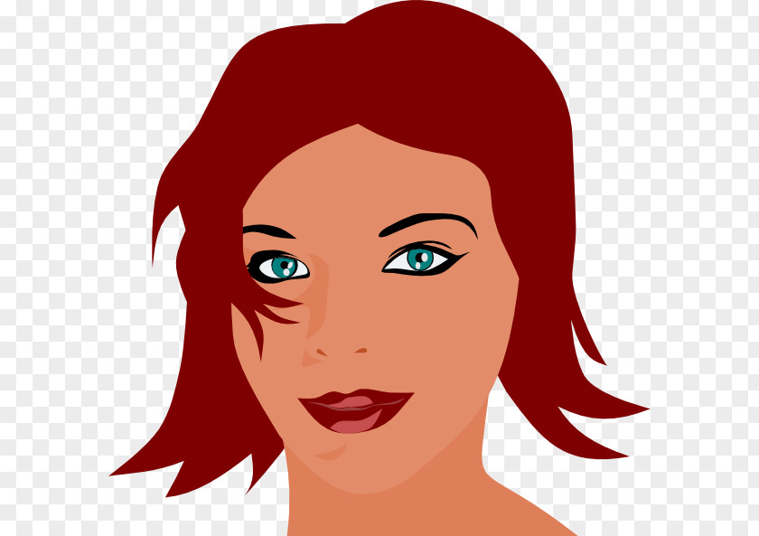 Red-crowned Woman Smiley Clip Art PNG