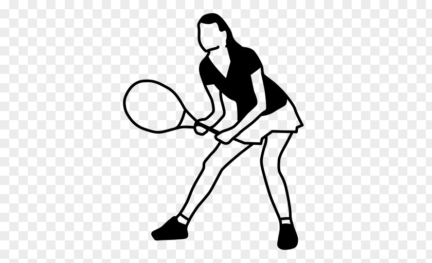 Arm Racketlon Tennis Racket Player Line Art PNG