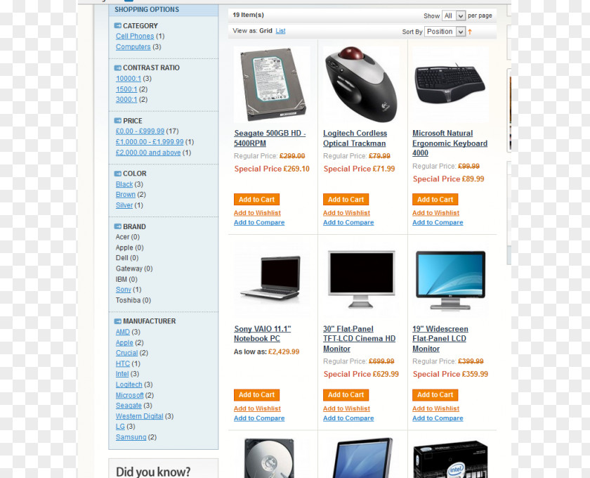 Design Web Page Electronics Magento PNG