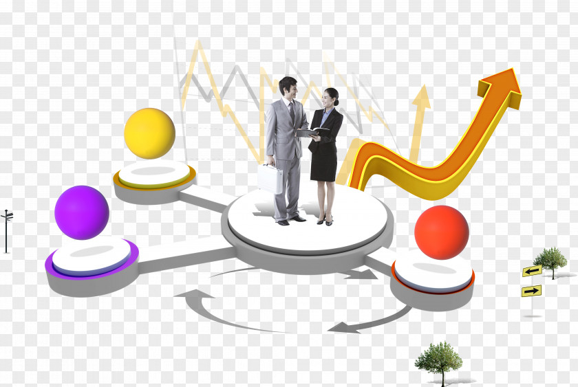 Business Men And Women On The Disc Template Download PNG