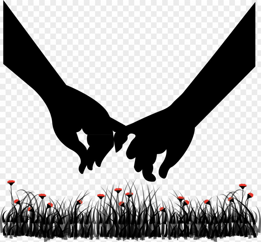 Couple Holding Hands Romance Silhouette PNG