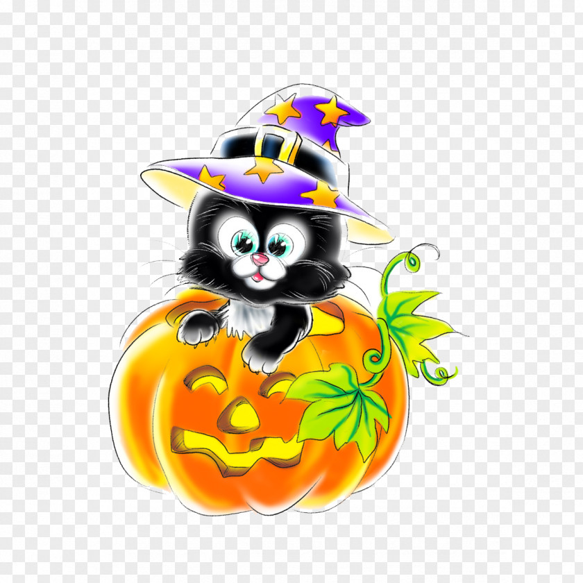 Creative Cartoon Cat Halloween Jack-o-lantern Festival Pumpkin PNG