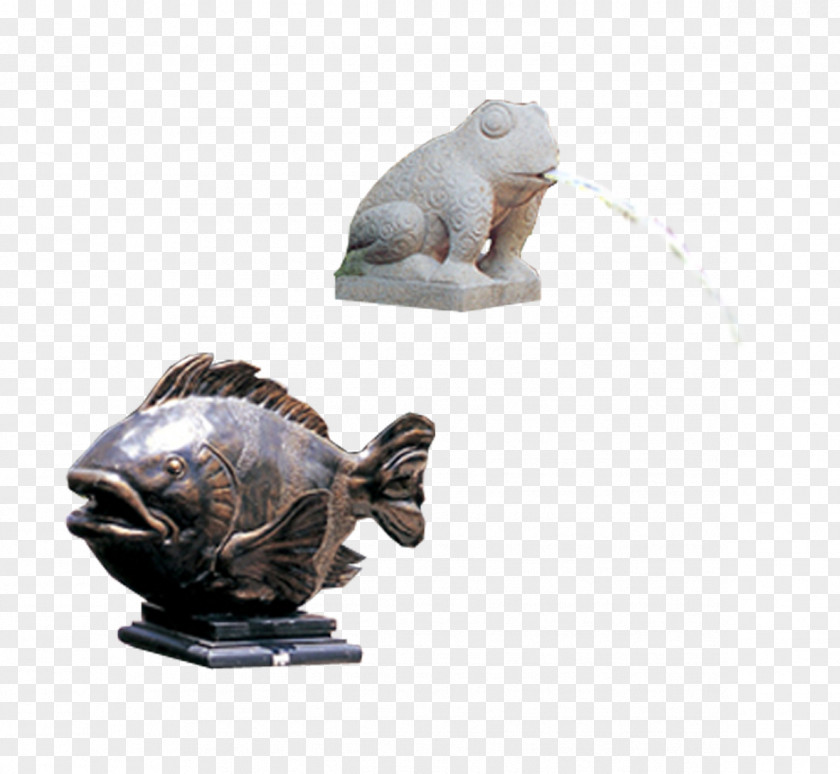 Fish Stone Carving Sculpture Statue PNG