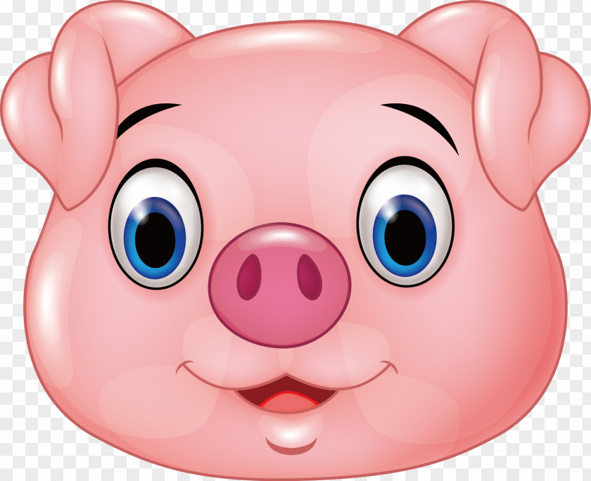 Pink Pig Domestic Cartoon PNG
