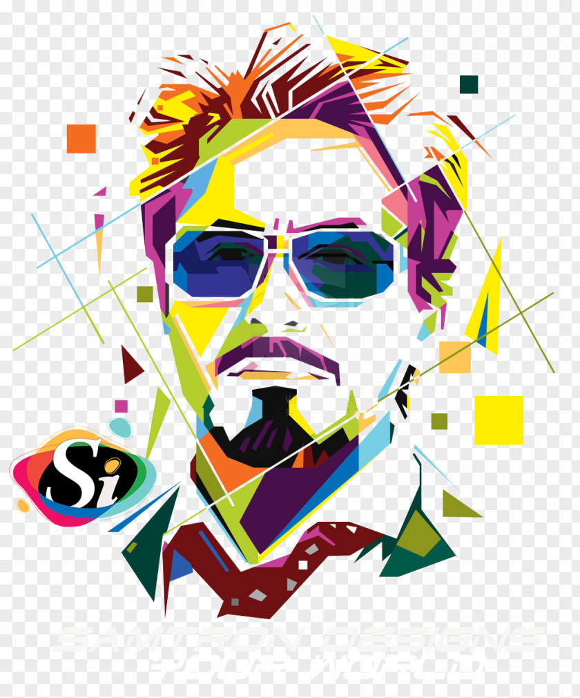 POP ART Robert Downey Jr. Iron Man Pop Art Portrait PNG