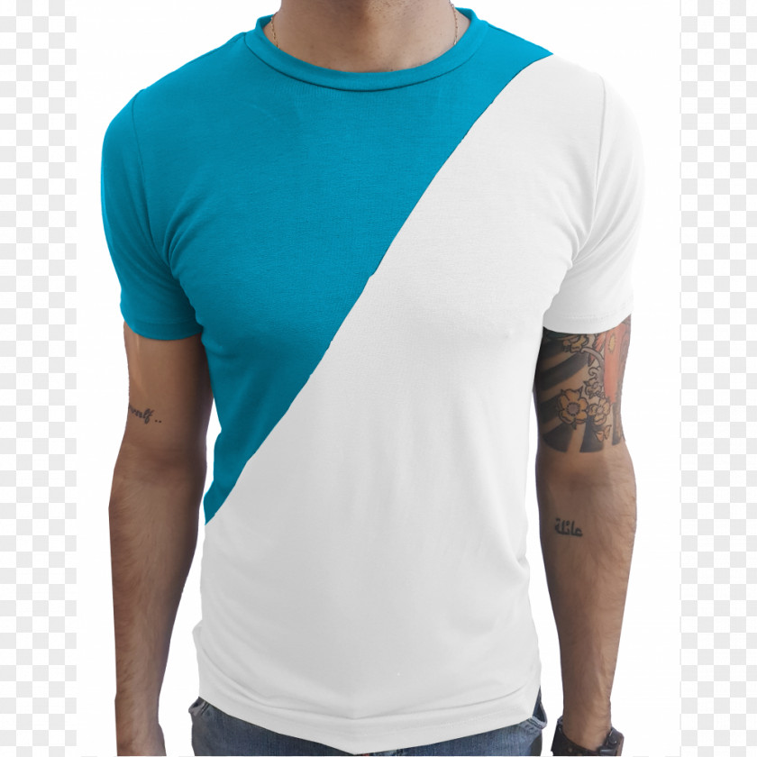 T-shirt Blue Sleeve Collar PNG