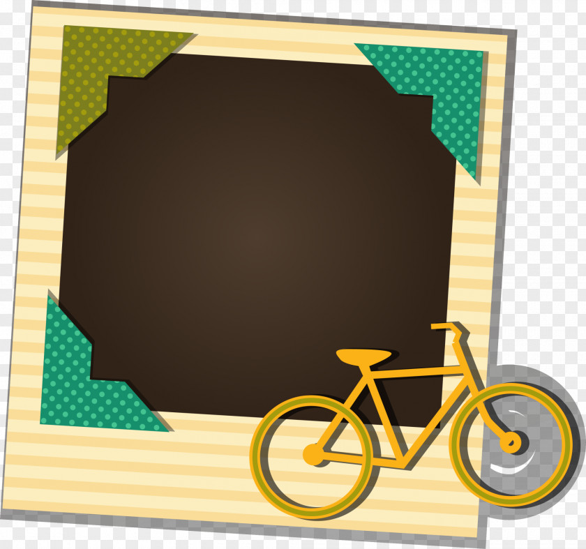 Yellow Bike Card Picture Frame Decorative Arts PNG