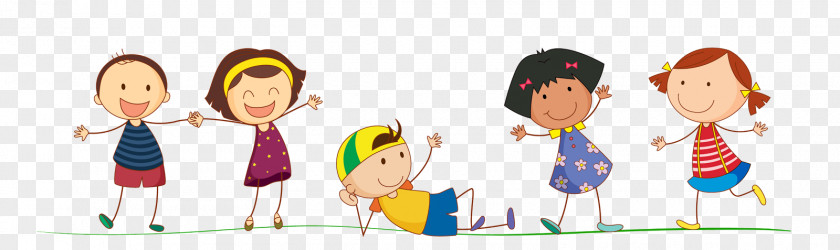 Animated Cartoon Happy Child Playing With Kids Sharing Clip Art PNG