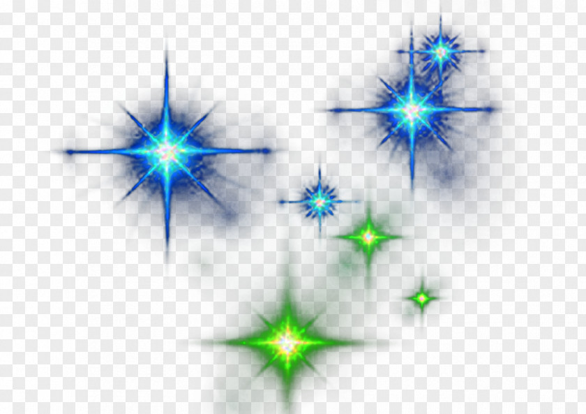 Blue Green Bright Star Light PNG
