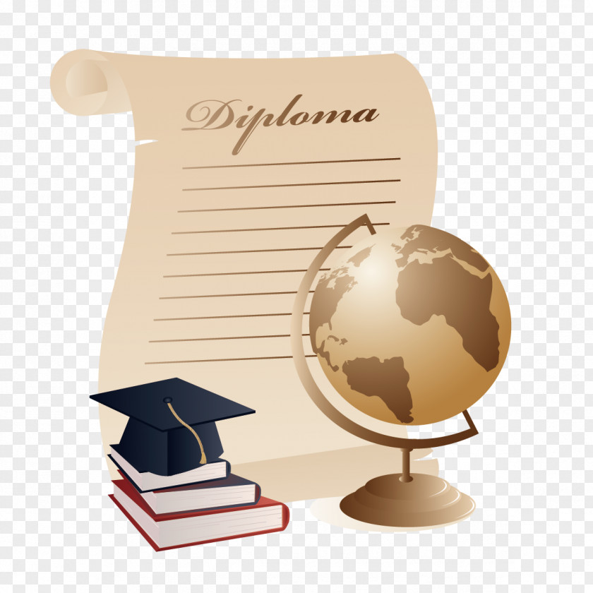 Dr. Cap And Books Globe Graduation Ceremony Diploma Square Academic Clip Art PNG