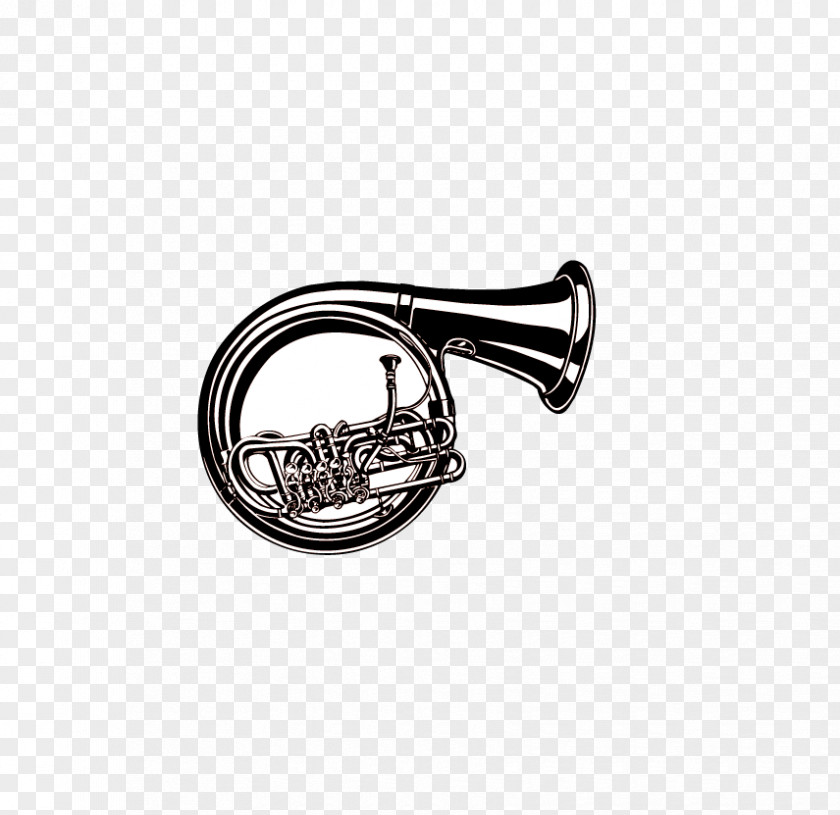 Hand-painted Trumpet Musical Instrument Tuba Clip Art PNG