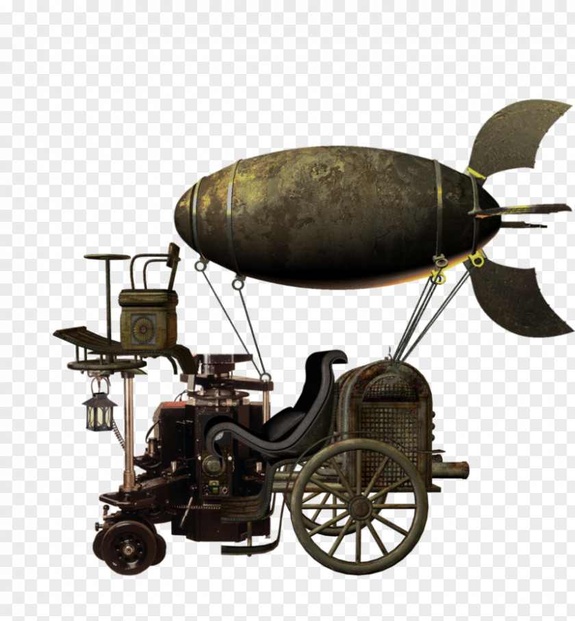 Steampunk Airplane Helicopter Machine Art PNG