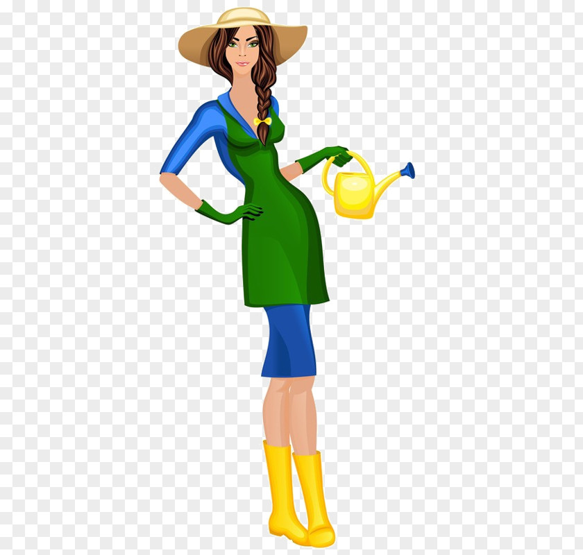 Woman Gardener Clip Art PNG