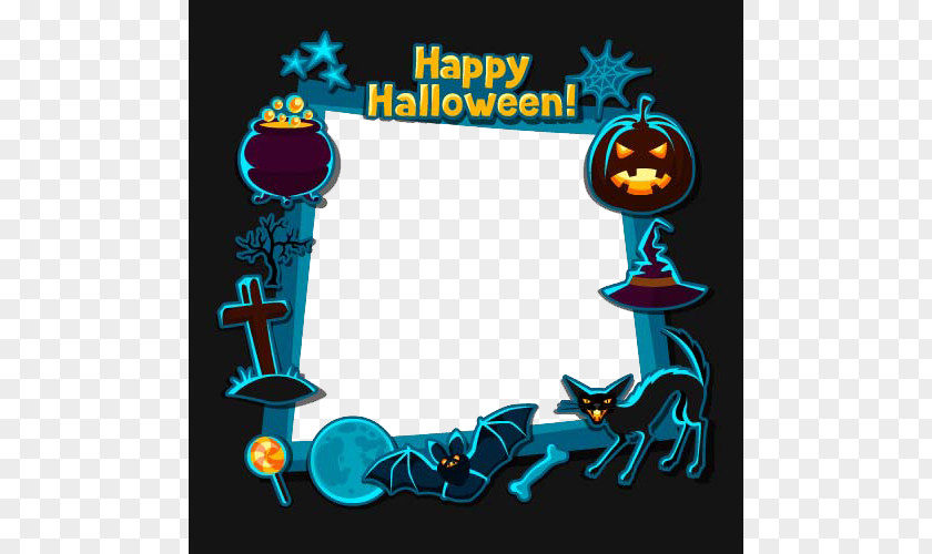 Creative Borders Halloween Flat Design Illustration PNG