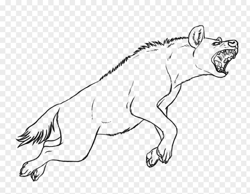 Hyenas Line Art Drawing Sketch PNG