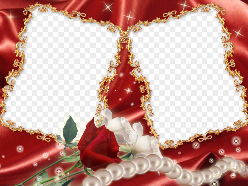 Red Flower Frame Transparent Picture PNG
