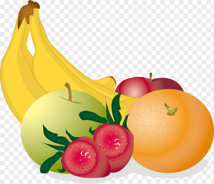 Fruits And Vegetables Vector Material Fruit Strawberry Banana Illustration PNG