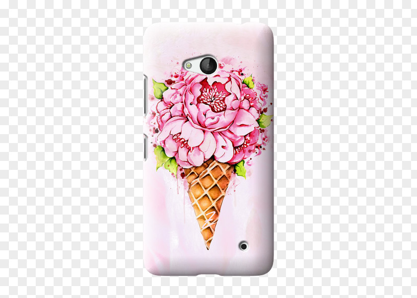 Non Toxic Ice Cream Cones Watercolor Painting Floral Design Flower PNG