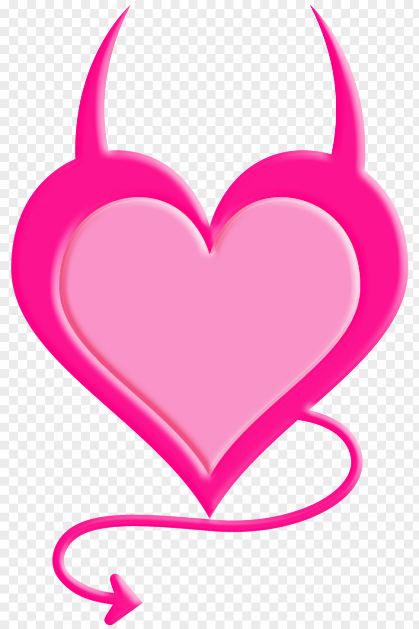 Transparent Pink Devil Heart Picture Clip Art PNG