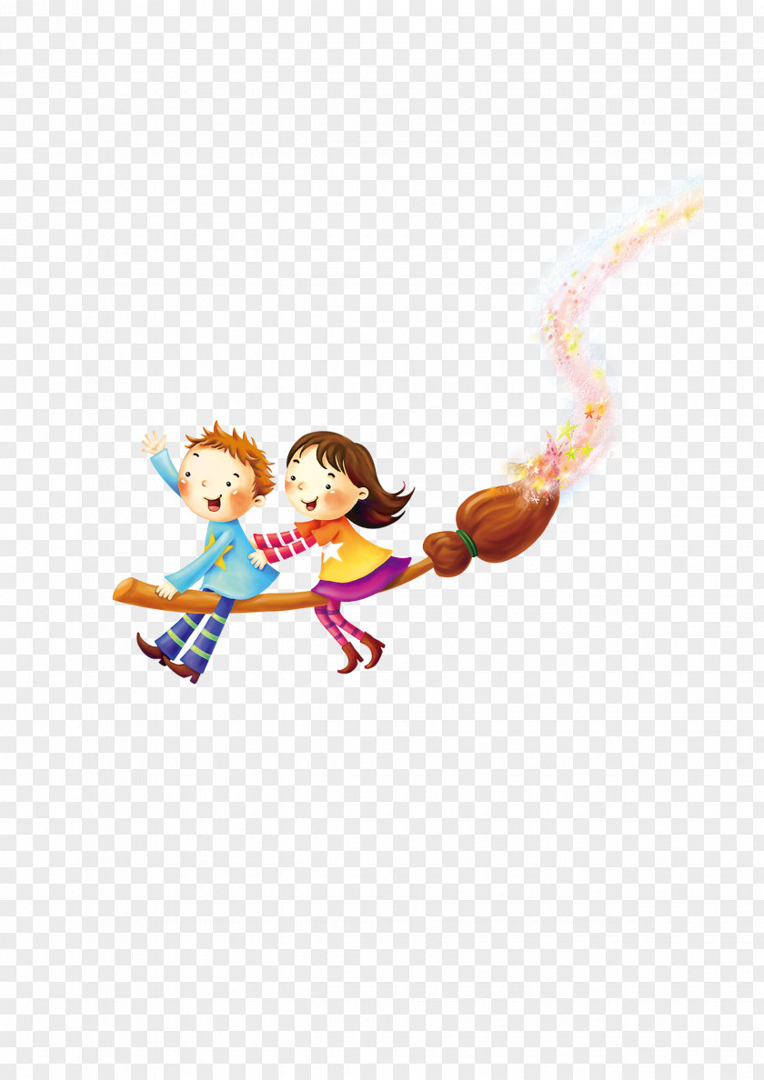 Children Play Broom Icon PNG