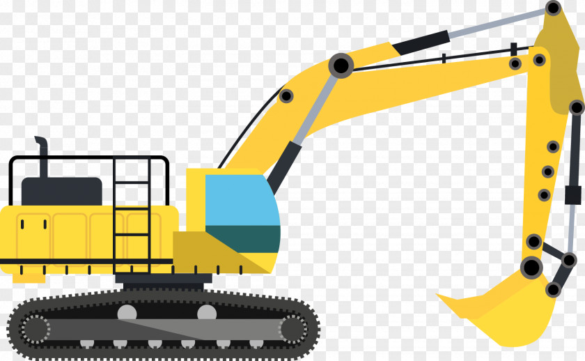 Construction Excavator Vector Tools Architectural Engineering Machine Heavy Equipment PNG