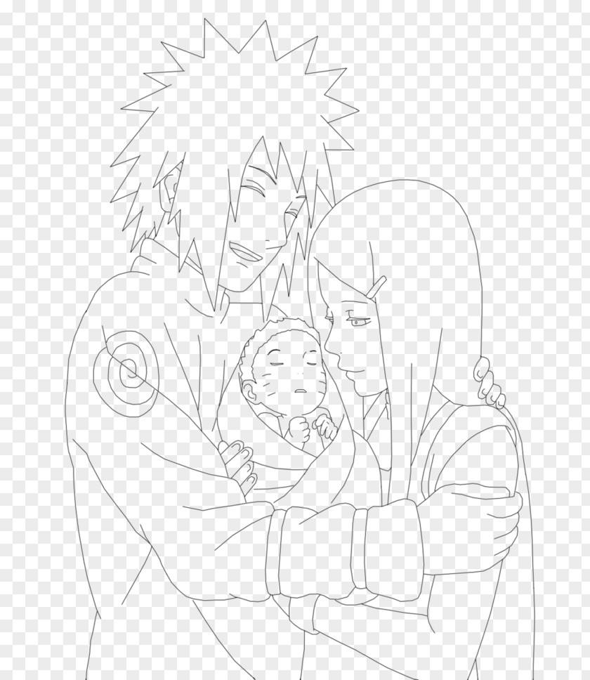 Naruto Family Line Art Homo Sapiens Character Sketch PNG