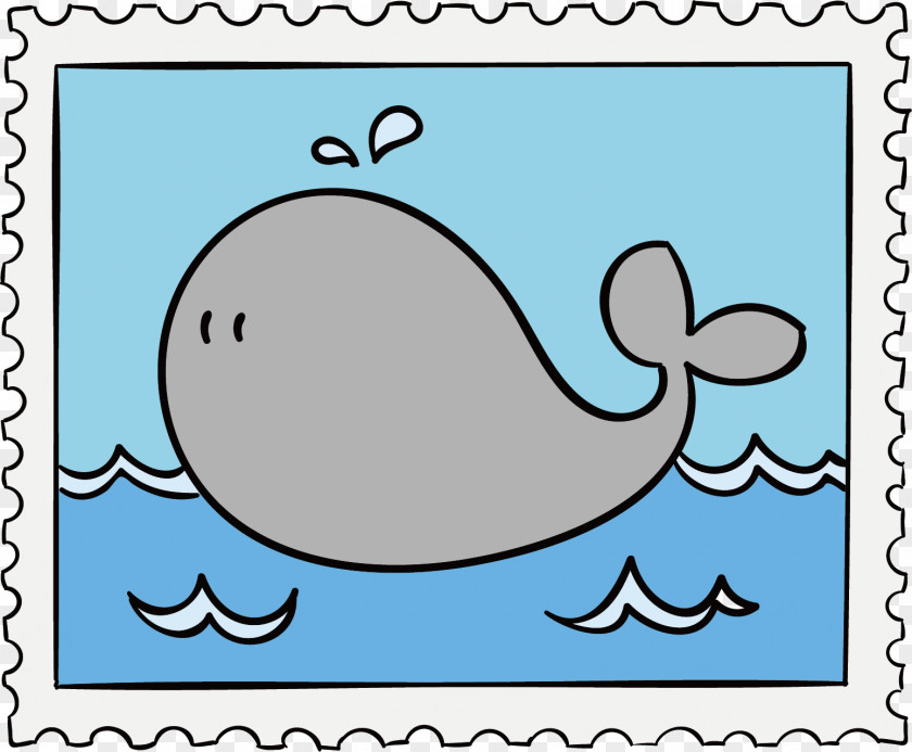 Dolphin Stamp Vector Clip Art PNG