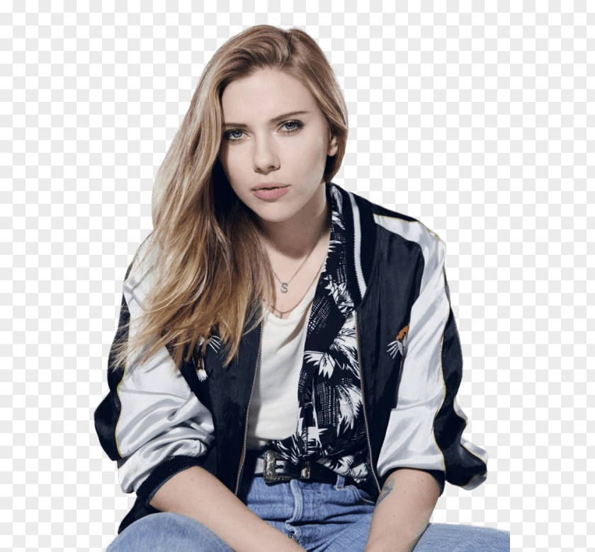 Scarlett Johansson Jacket PNG Jacket, woman wearing blue and white zip-up jacket clipart PNG