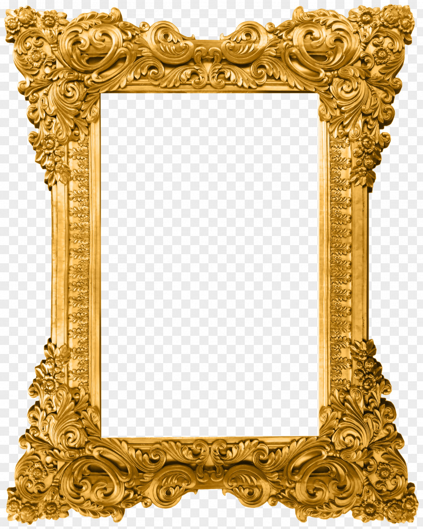 Gold Pattern Frame Computer File PNG