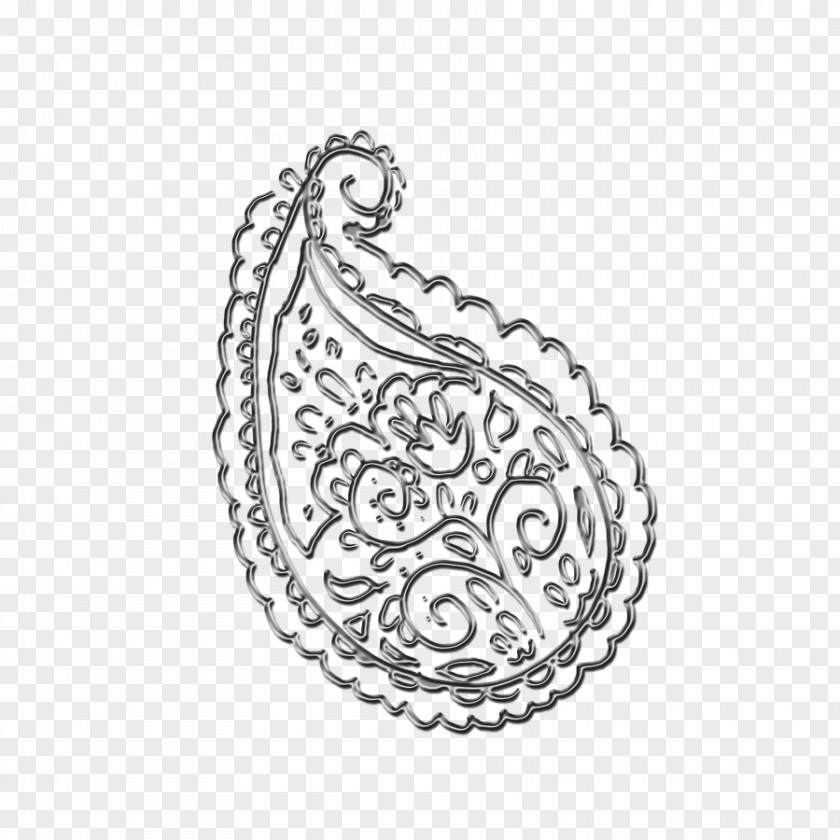 Paisley Jewellery Black And White Monochrome PNG