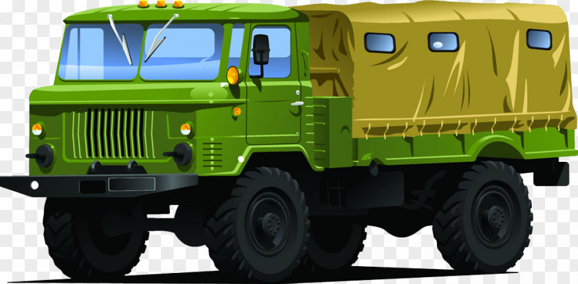 Cartoon Painted Military Truck Car Vehicle Army PNG