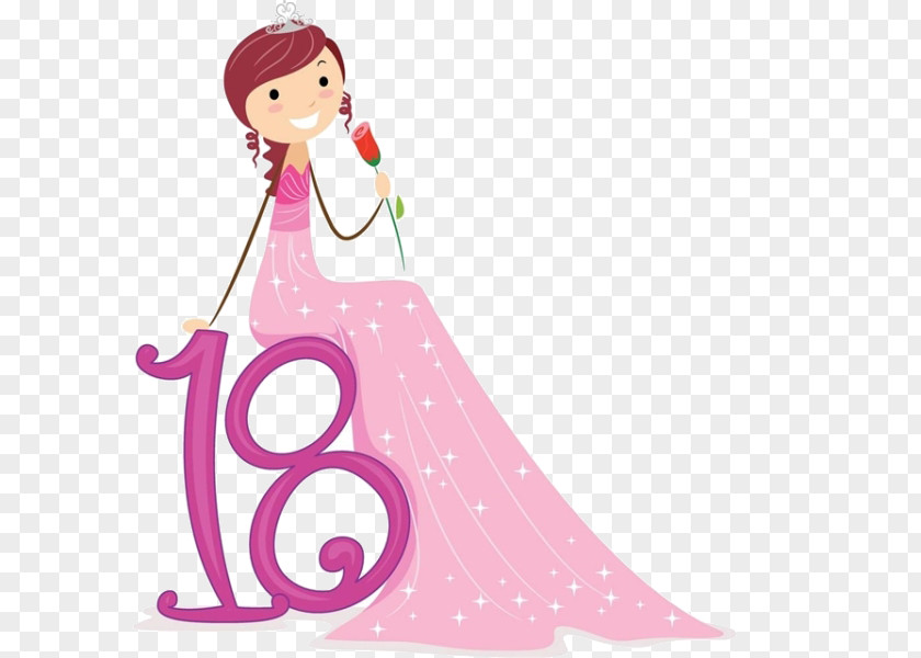 Cartoon Princess Birthday Cake Wedding Invitation Greeting Card Wish PNG