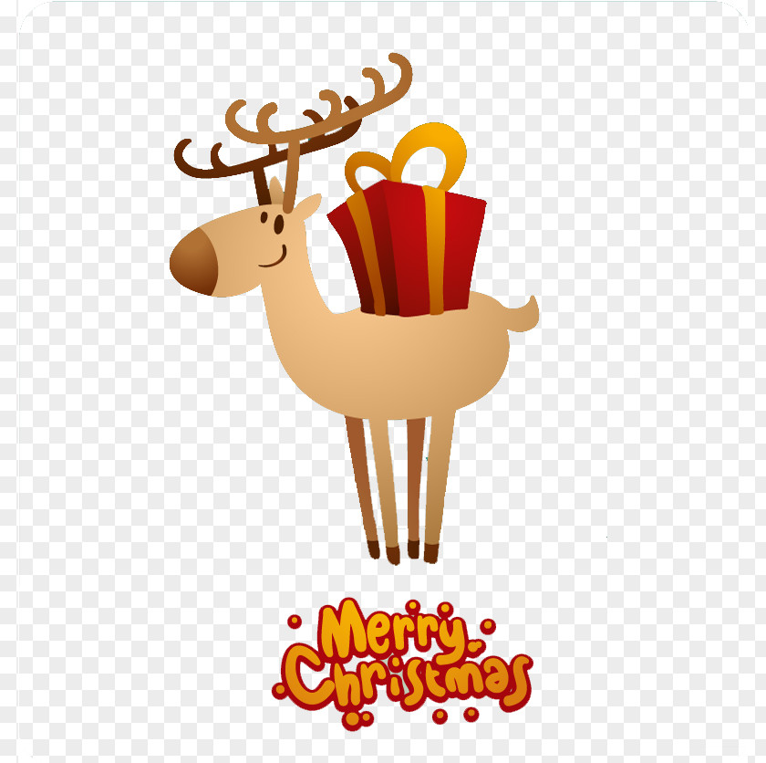 Christmas Deer Vector Illustration Material Reindeer Santa Claus PNG