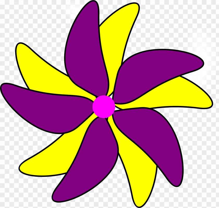 Flower Pot Yellow Purple Clip Art PNG