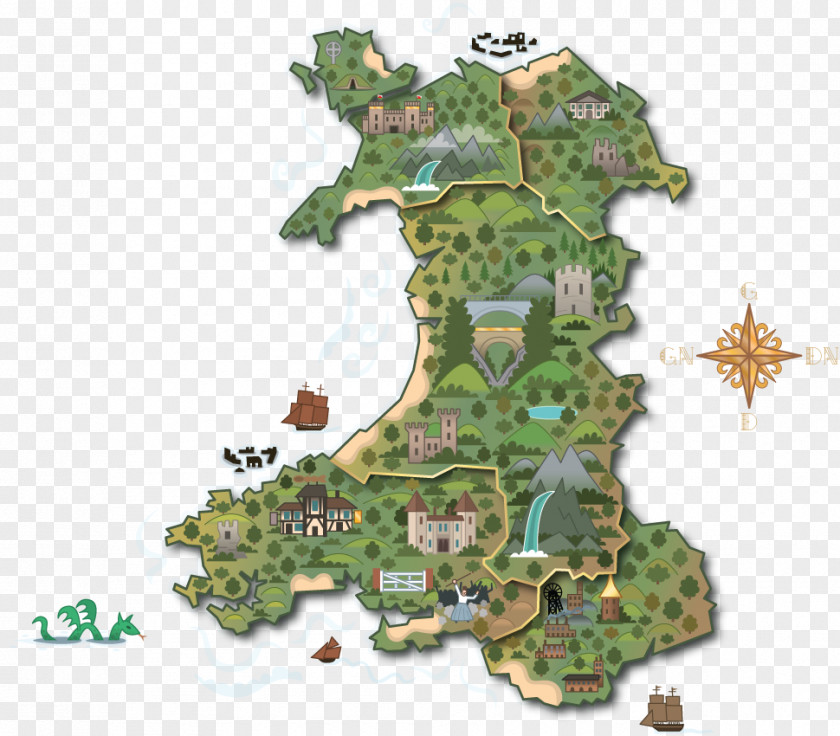 Map Welsh Legend Land: Where Legends Go To Die Visit Wales Literature PNG