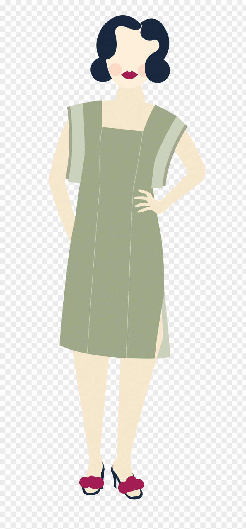Dress Sewing Paper Shoulder Pattern PNG