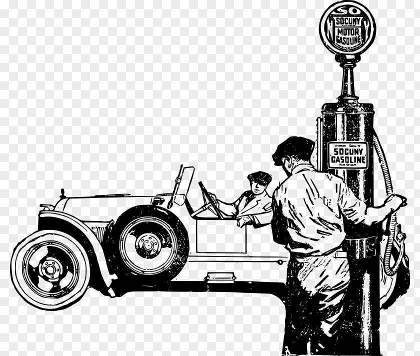 Old Time Classic Car Gasoline Clip Art PNG