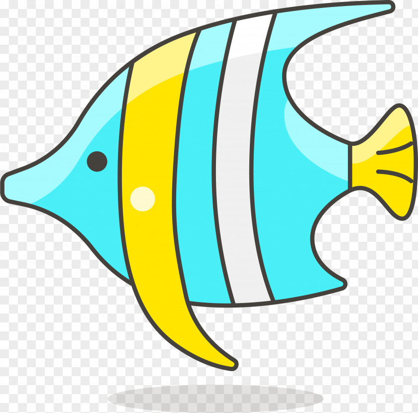 Simple Lovely Tropical Fish Cartoon Clip Art PNG