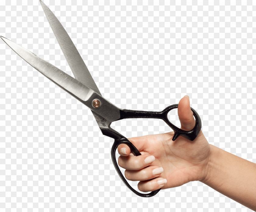 Hand Holding Hair-cutting Shears Scissors Clip Art PNG