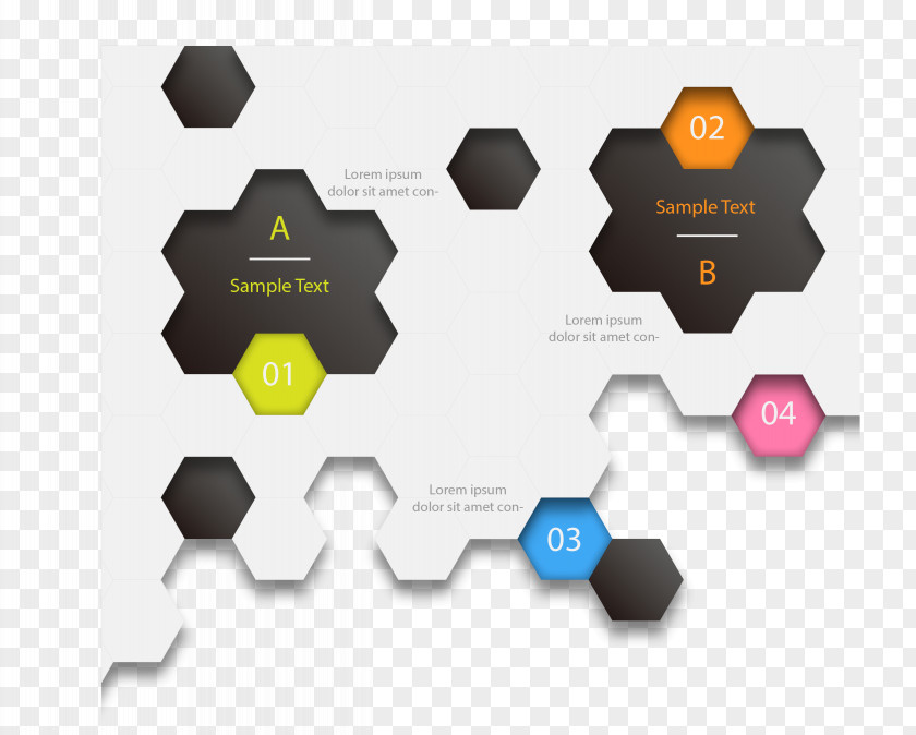 Vector Hand Painted Honeycomb PPT Infographic Template Clip Art PNG