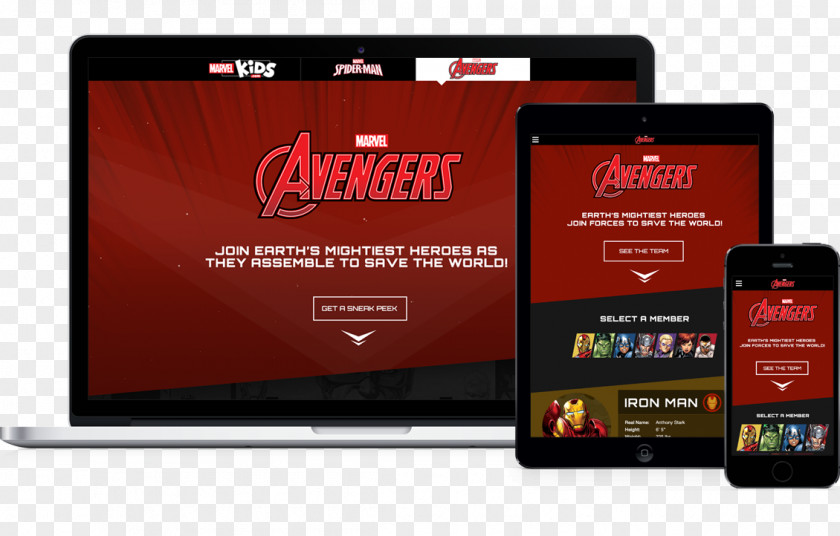 Avengers Kids The Marvel Comics Cinematic Universe Brand Responsive Web Design PNG