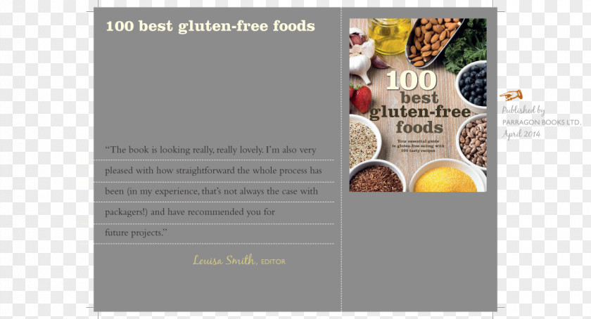 Book Advertising 100 Best Gluten-free Foods: Your Essential Guide To Eating With Tasty Recipes Brochure PNG
