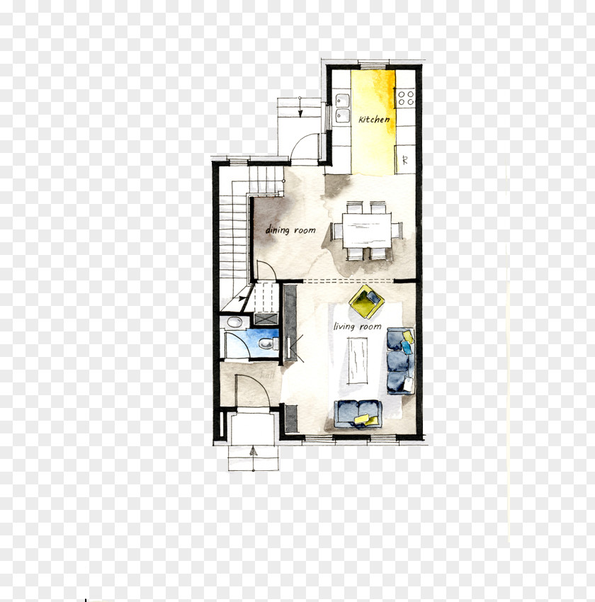 Color Painted Decorative Apartment Plan Floor Interior Design Services Architecture House PNG