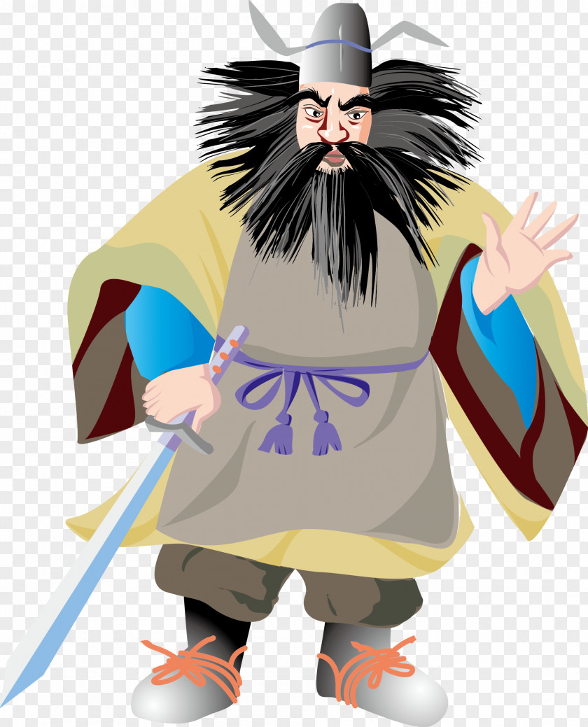 Vector Material Samurai China Cartoon Illustration PNG